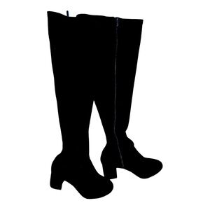 Over the Knee Black Suede Boots size 9 wide calf